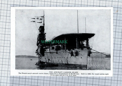 C4491) French Navy Aircraft Carrier BEARN Ship World War 2 - 1939 Clip