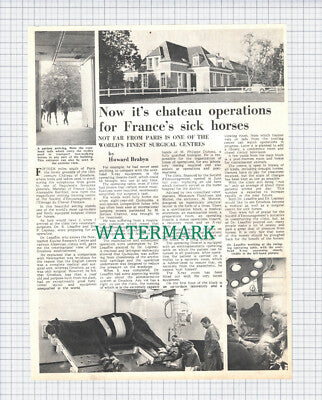 (X77) Chateau of Grosbois France Horse Clinic Dr Lesaffre Lepinay -1969 Article