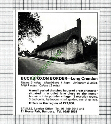Long Crendon House Advert - 1977 Cutting