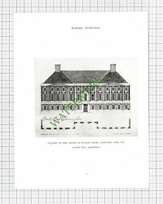 Quality Court Chancery Lane London Oliver Hill Architect - 1925 Print / Cutting