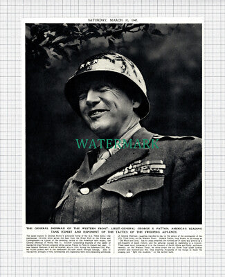 X980) Lieut Gen George S Patton Tank Expert America WW2 -1945 Clip