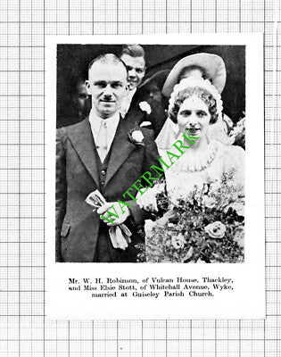 John Hardwick Rawdon Allott / Elsie Stott Wyke Robinson Thackley - 1938 Cutting