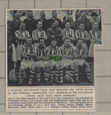 C1223) Colchester United Football Team FA Cup Bearyman Kettle Curry Cater - 1948