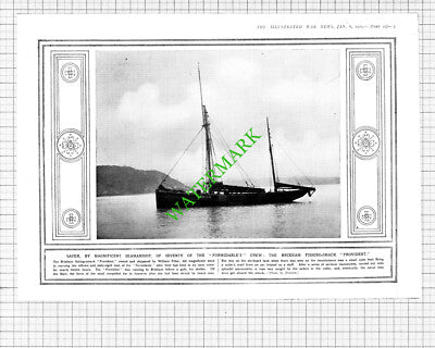 Brixham Boat PROVIDENT William Pillar FORMIDABLE Ship WW1 - 1915 Cutting / Print