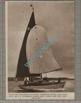 C3168) Mr F R Woodroffe Yacht LOTHIAN Cowes Week - 1952 Clip