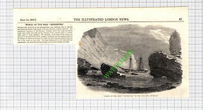 The Brig RETRIEVER Ship Wreck Captain Galloway Trinidad - 1850 Cutting / Print