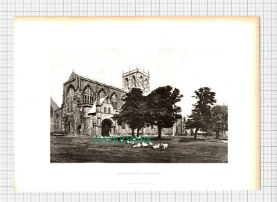 X1070) Sherborne Minster England - c.1895 Print