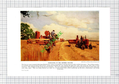 Combine Harvester Harvesting / Kent Oast House Farm - c.1950s Book Print
