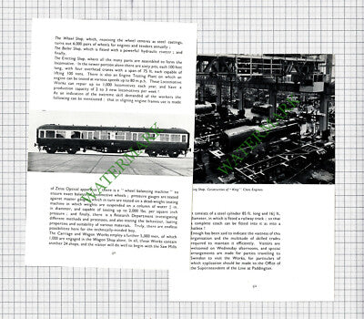 Western Region Railway Swindon Works - 1951 Article