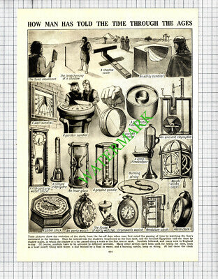 Clocks Timepieces Through The Ages - c.1930s Cutting