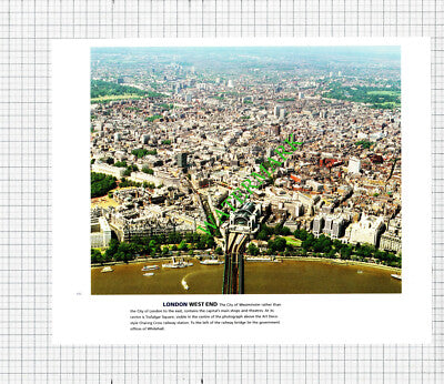Waterloo Railway Station / London West End Aerial View c.1990s Cutting / Print