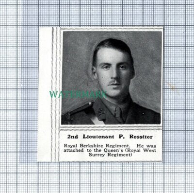 C4844) 2nd Lt P Rossiter Royal Berkshire Regiment - 1915 SMALL Clip