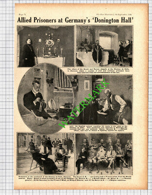 Chateau de Celle Hanover Germany Prisoners WW1 - 1915 Cutting / Print