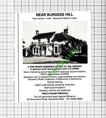 Burgess Hill House Sale Advert - 1980 Cutting