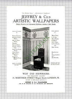 8949) Jeffrey & Co Artistic Wallpapers London Advert - c.1906 Print / Cutting