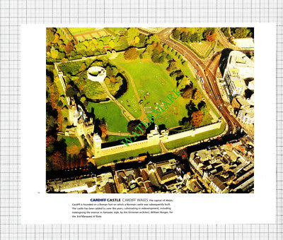 Cardiff Castle Wales Aerial View - c.1990s Cutting / Print