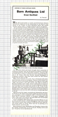 9460) Barn Antiques Great Bardfield Essex Mrs Ecott - 1975 Cutting