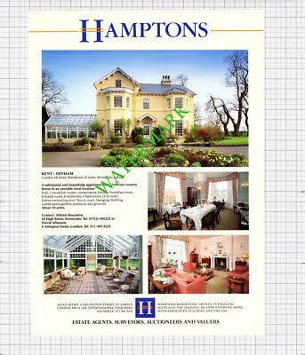 Offham Kent House Sale Advert - 1991 Cutting