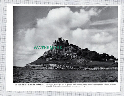 X1943) Cornwall Round House / St Michael's Mount Cornwall - 1960s Book Print