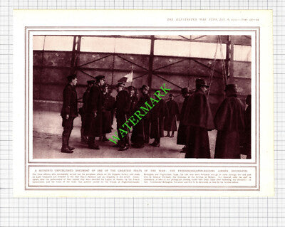 Friedrichschafen Raid Airmen Babington Sippe Thevenet WW1 -1915 Cutting /Print