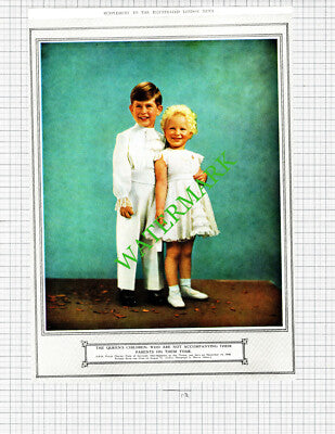 Prince Charles Princess Anne - 1953 Cutting