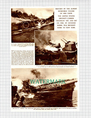 X1089) US Aircraft Carrier FRANKLIN World War 2 - 1945 Clip