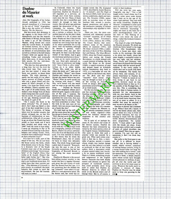 Daphne du Maurier Novelist - 1972 Article