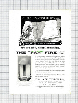 8780) Joshua W Taylor Ltd Pan Fire Bolton Lancashire ADVERT - 1909 Book Print