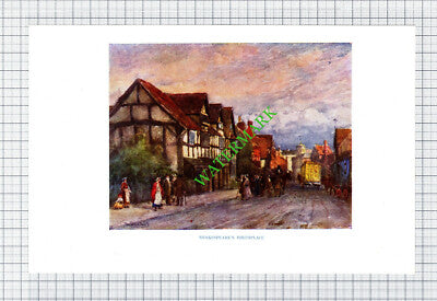 William Shakespeare Birthplace Stratford On Avon - c.1920s Small Book Print