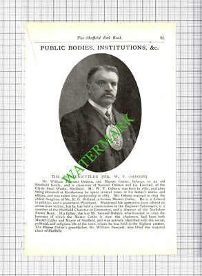 Mr William Fawcett Osborn Samuel Osborn & Co Sheffield - 1907 Cutting