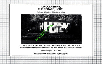 The Cedars Louth Lincolnshire House Sale Advert - 1991 Cutting