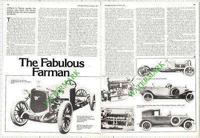 Farman Cars Henry Farman Maurice - 1981 Article
