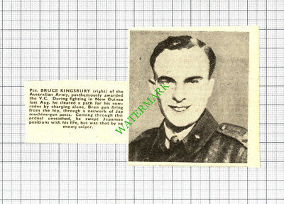 Pte Bruce Kingsbury Australian Army WW2 World War Two - 1943 SMALL Cutting