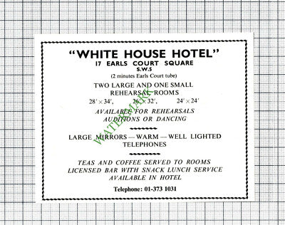 White House Hotel London SW5 Advert - 1968 Cutting