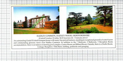 Hadley Common Hadley Wood Hertfordshire House Sale Advert - 1991 Cutting