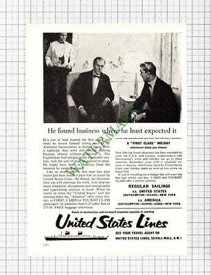 United States Lines Ship ADVERT -1957 Cutting