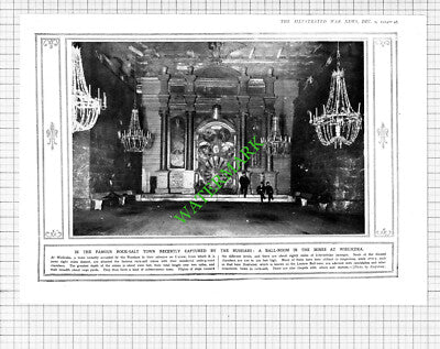 Wieliczka Salt Mines Ballroom World War One - 1914 Cutting