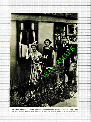 Mr & Mrs F Callow Stoke Newington Princess Margaret - 1953 Cutting