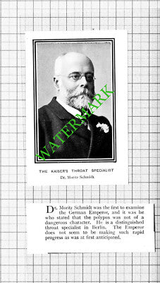 Dr Moritz Schmidt Kaiser Doctor Germany - 1903 2-Part Cutting