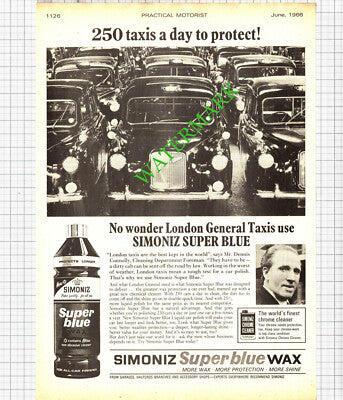 Mr Dennis Connolly London General Taxis Simoniz Advert - 1966 Cutting