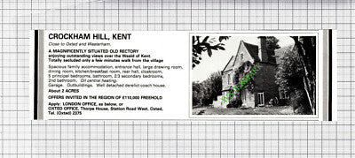 Crockham Hill Kent Rectory House Sale Advert - 1980 Cutting