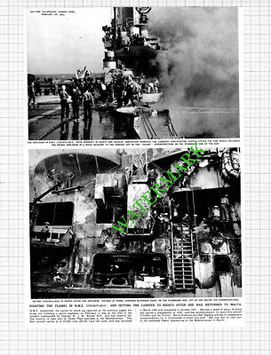 Ship HMS Indomitable Explosion - 1953 Cutting