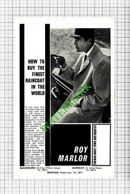 Roy Marlor Blackburn Skipton Burnley Advert - 1967 Cutting