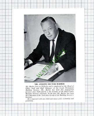 C7902) Mr Joseph Hector Barber Willerby Leeds Building Soc Hull - 1967 Cutting