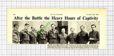 Queen Victoria's Rifles Oflag Monico Munby Ellison-Macartney WW2 -1941 Cutting