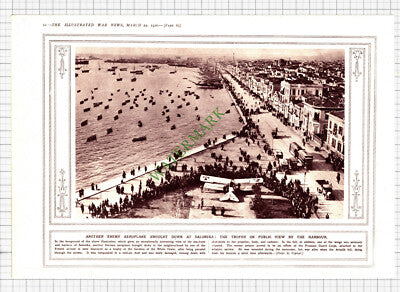 9681) SALONIKA WORLD WAR ONE German Aeroplane Down - 1916 Cutting / Print