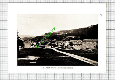 West Burton Nottinghamshire / Hassop Derbyshire - 1932 Cutting/ Print