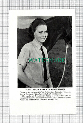 C3807) Miss Lesley Patricia Winterborn Cottingham School Browsholme - 1966 Clip