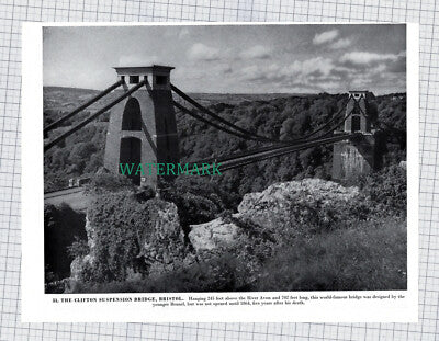 X1947) Flaxley Abbey Newnham / Clifton Suspension Bridge - 1960s Book Print