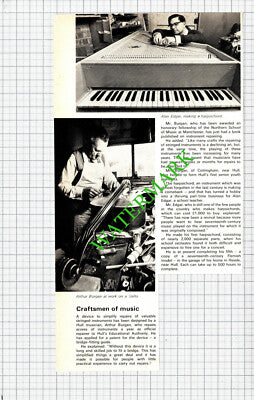 Arthur Burgan Hull Musician Alan Edgar Cottingham Harpsichord Maker 1974 Cutting